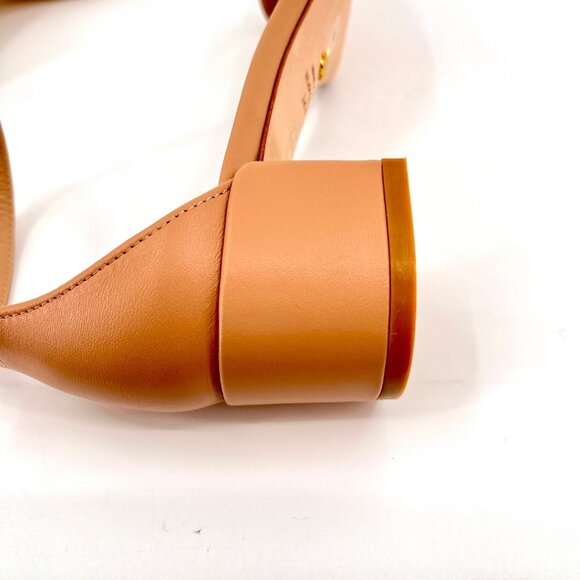 Stuart Weitzman NudistCurve 35 Sandal Size 9 B Adobe Patent Leather Square Toe - Picture 11 of 15